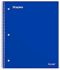NOTEBOOK, 5 SUBJECT, COLLEGE RULED, 8.5" X 11", 200 SHEETS, RANDOM COLOR MAIN